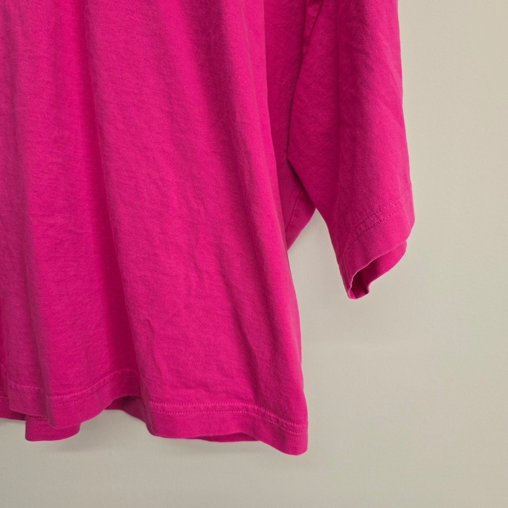 COS Boxy Mock Neck T-Shirt Womens Large Pink Oversized Cotton Minimalist - Picture 3 of 14